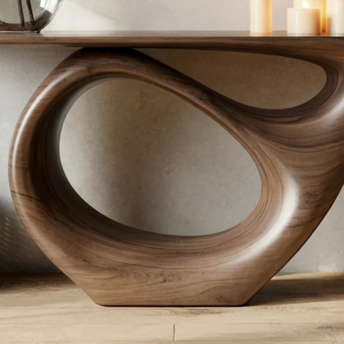 Console Table Handmade – Natural Solid Wood Live Edge Entry Table Furniture - Image 2