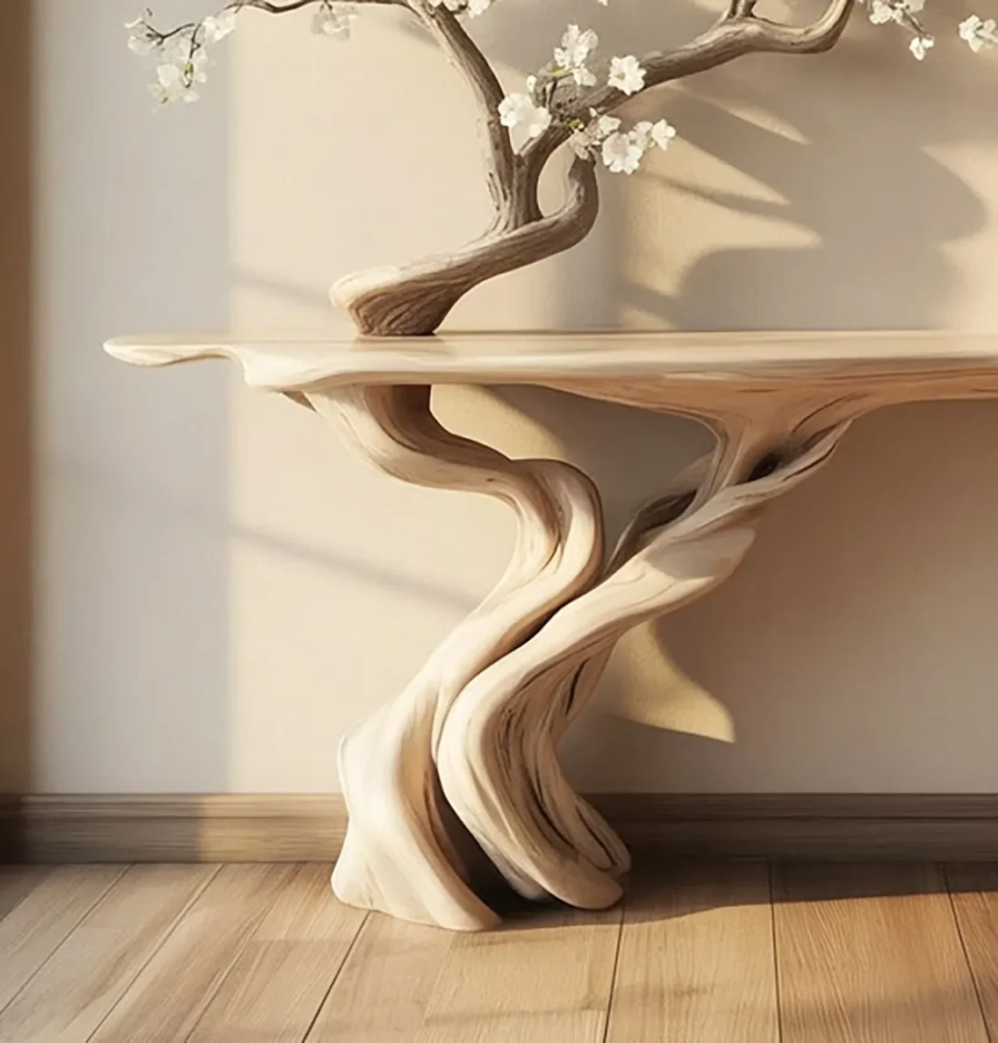 Handmade Solid Wood Tree Console Table – Rustic Entryway & Unique Living Room Décor - Image 2