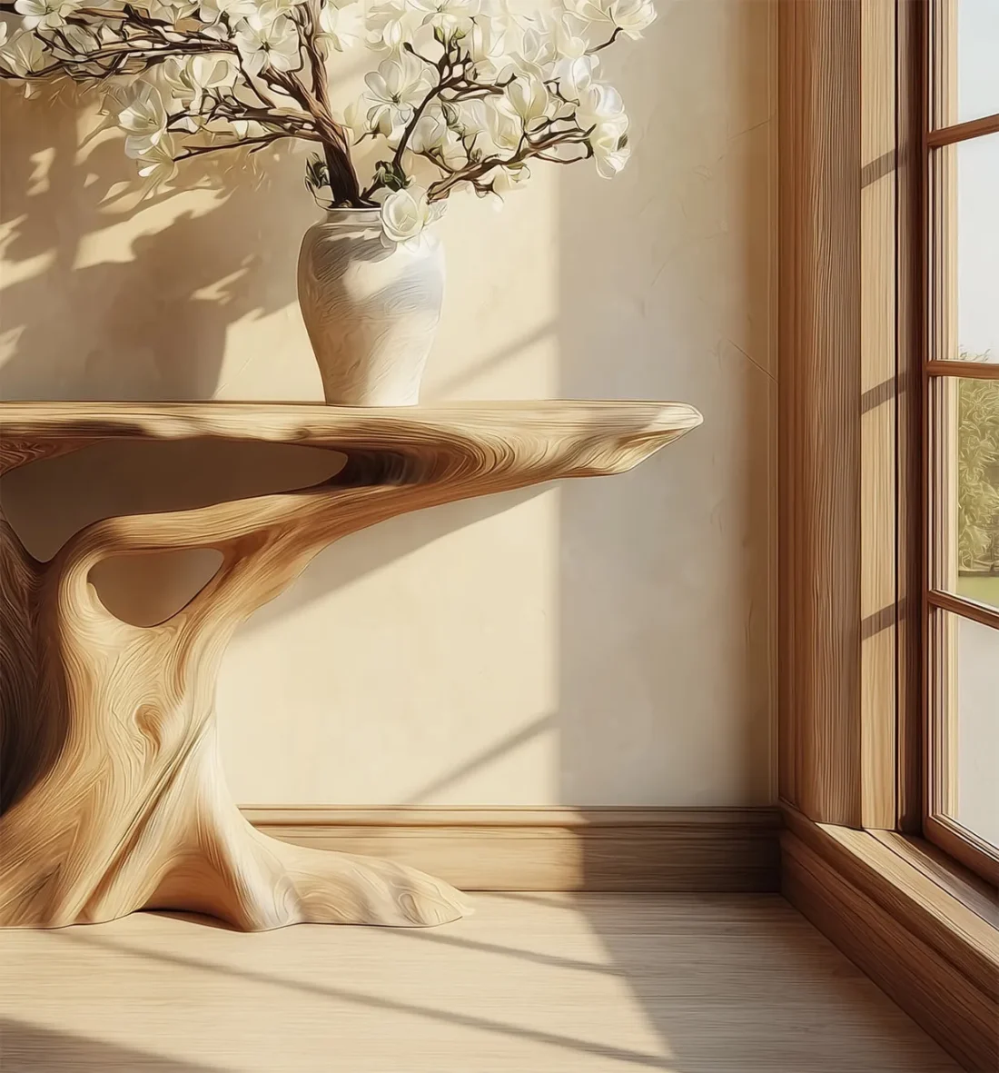 Handcrafted Live Edge Console Table Rustic Farmhouse Entryway - Image 3