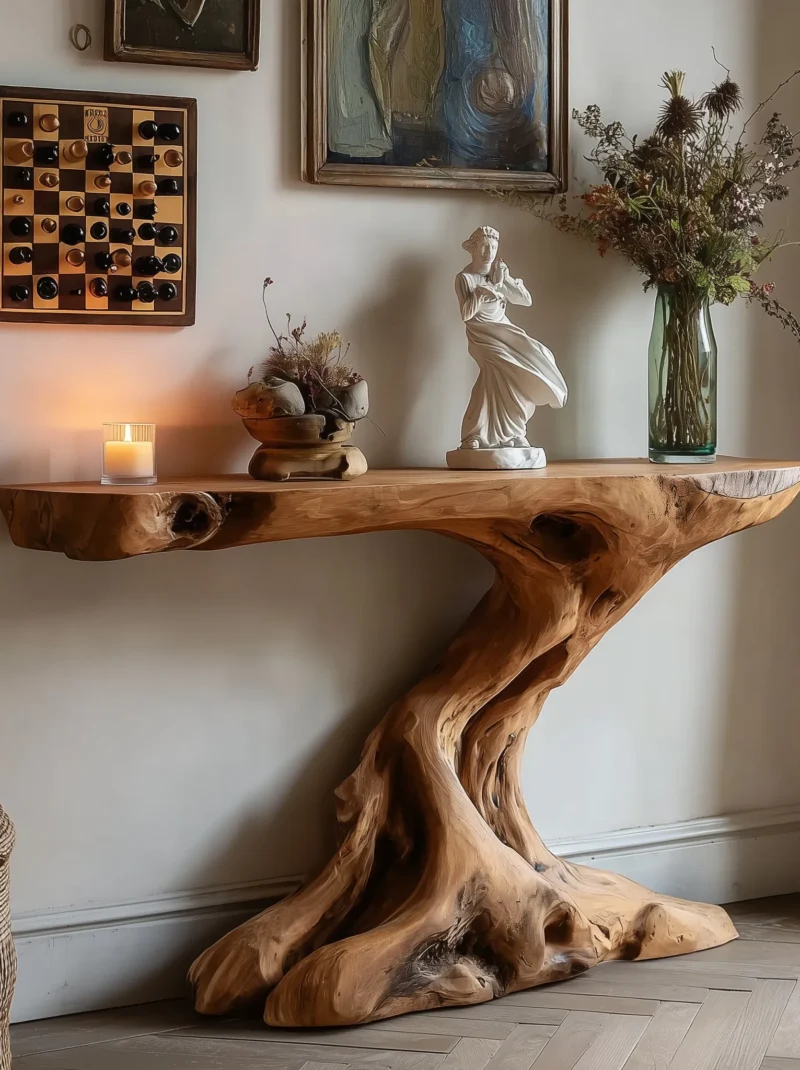 Rustic Wooden Console Table – Reclaimed Entryway Table, Modern Farmhouse Side Table