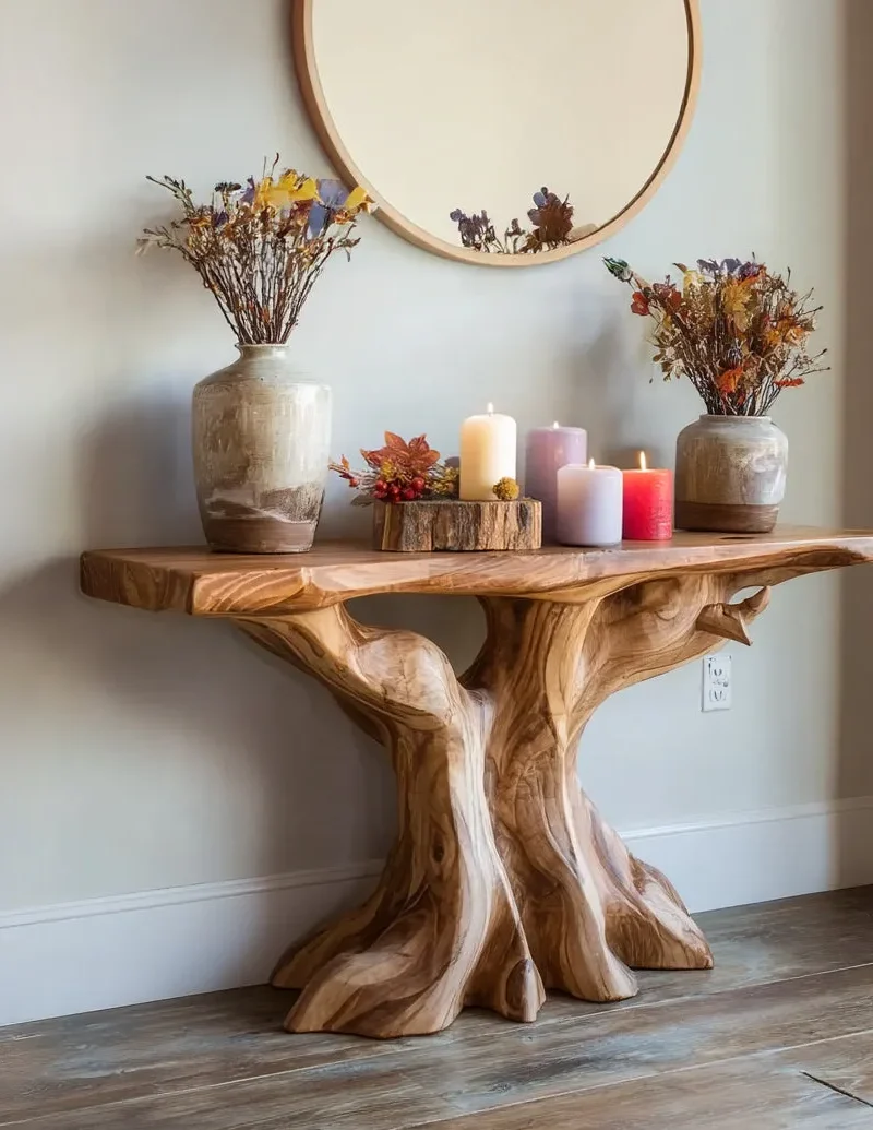 Rustic Wood Console Table – Farmhouse Entryway, Hallway & Sofa Table