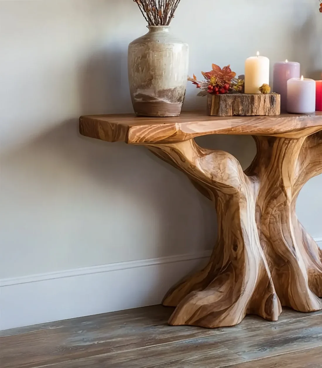 Rustic Wood Console Table – Farmhouse Entryway, Hallway & Sofa Table - Image 3
