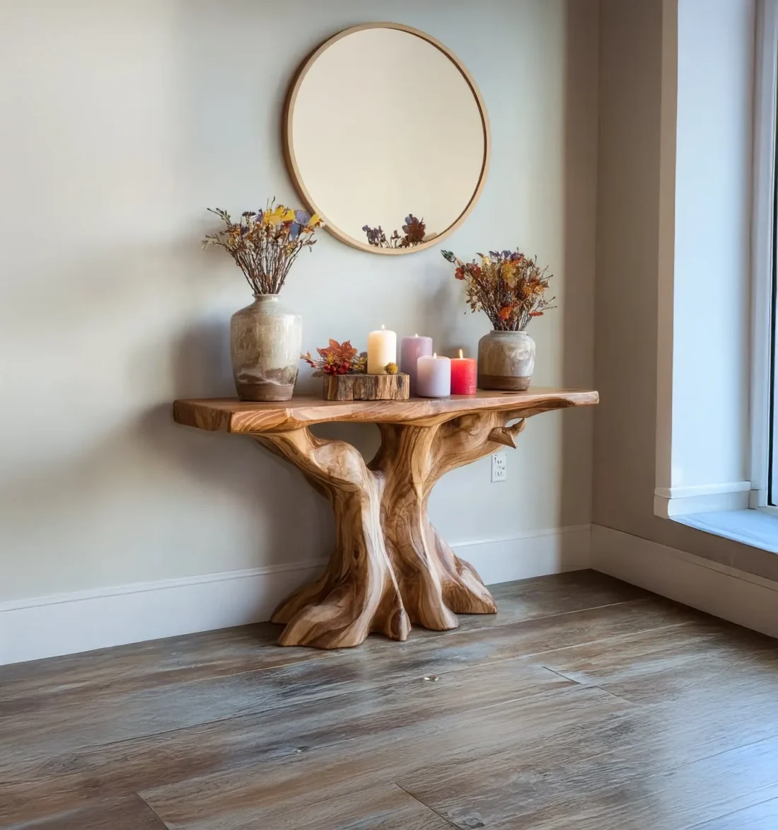 Rustic Wood Console Table – Farmhouse Entryway, Hallway & Sofa Table - Image 4