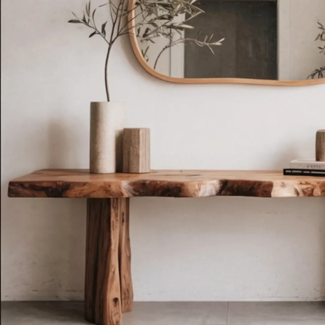 Rustic Solid Wood Console Table – Handmade Entryway Table for Holiday Decor or Hallway Display - Image 2