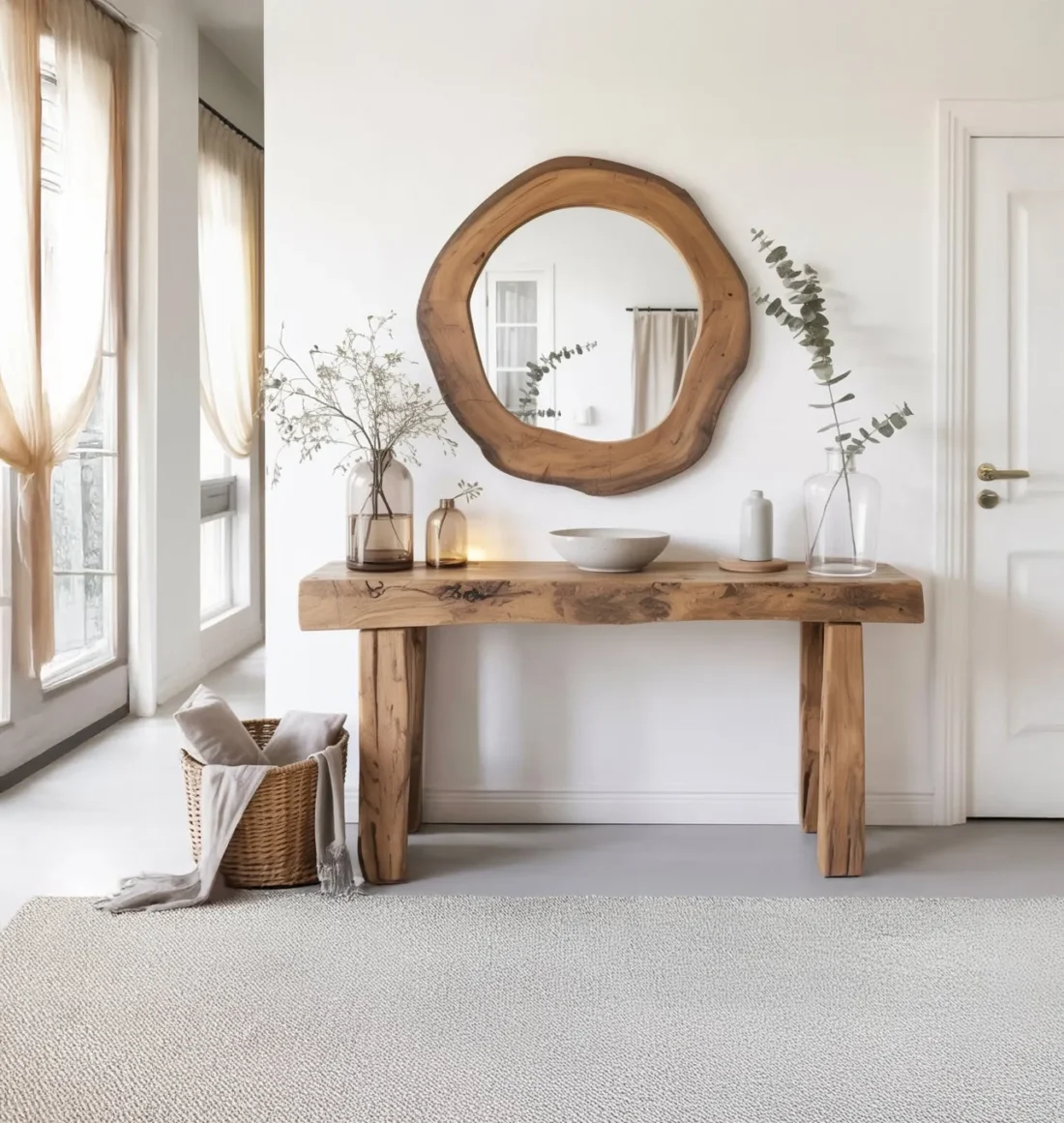 Handcrafted Reclaimed Wood Console Table – Rustic Hallway or Foyer Table with Natural Finish - Image 3
