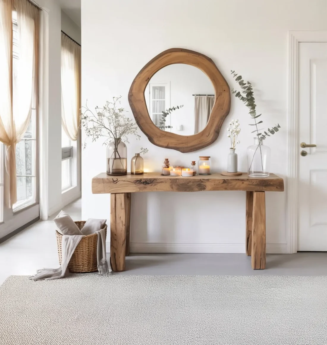 Handcrafted Reclaimed Wood Console Table – Rustic Hallway or Foyer Table with Natural Finish - Image 4
